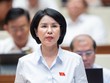 Đại biểu Trần Thị Nhị Hà phát biểu tại Hội trường, sáng 24/5