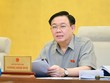 Chủ tịch Quốc hội Vương Đình Huệ phát biểu tại phiên họp.