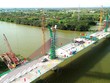 Cầu bắc qua sông Vàm Cỏ Tây, thuộc Dự án đường Vành đai TP. Tân An đã hợp long vào ngày 1/9/2023 Ảnh: Đài PT - TH Long An