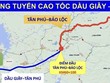 Minh hoạ hướng tuyến cao tốc Dầu Giây - Tân Phú.