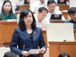 Bộ trưởng Bộ Y tế Đào Hồng Lan giải trình trước Quốc hội trong phiên làm việc sáng 1/11/2023