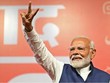 Thủ tướng Ấn Độ Narendra Modi mừng chiến thắng của Liên minh Dân chủ quốc gia (NDA) do đảng Nhân dân Ấn Độ (BJP) đứng đầu, tại New Delhi, ngày 4/6/2024. (Ảnh: AFP/TTXVN)