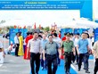 Thủ tướng Chính phủ Phạm Minh Chính cùng các đại biểu tham dự lễ khánh thành tuyến đường. Ảnh: Thanh Tân