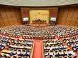 Các đại biểu làm lễ chào cờ.