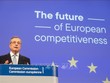 Cựu Chủ tịch Ngân hàng Trung ương châu Âu (ECB) Mario Draghi phát biểu trong cuộc họp báo tại Brussels, Bỉ ngày 9/9/2024. Ảnh: THX/TTXVN