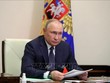 Tổng thống Nga Vladimir Putin chủ trì cuộc họp trực tuyến tại Moskva. Ảnh: AFP/TTXVN