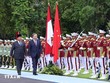 Tổng Bí thư Tô Lâm và Tổng thống Indonesia Prabowo Subianto duyệt đội danh dự trong Lễ đón tại Phủ Tổng thống. Ảnh: TTXVN