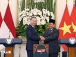 Tổng Bí thư Tô Lâm và Tổng thống Cộng hòa Indonesia, Chủ tịch Đảng Phong trào Indonesia vĩ đại (Gerindra) Prabowo Subianto phát biểu với báo chí. Ảnh: TTXVN