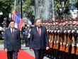 Lễ đón trọng thể Tổng Bí thư Tô Lâm và Phu nhân tại thủ đô Viêng Chăn, Lào 