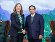 Thủ tướng Phạm Minh Chính và bà Lynn Maxwell, Tổng giám đốc Thương mại toàn cầu của S&P Global Ratings tại cuộc gặp ngày 26/2.