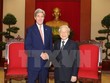 Tổng Bí thư Nguyễn Phú Trọng tiếp Bộ trưởng Ngoại giao Hoa Kỳ John Kerry đang thăm chính thức Việt Nam