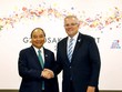 Thủ tướng Nguyễn Xuân Phúc gặp Thủ tướng Australia Scott Morrison nhân chuyến tham dự Hội nghị cấp cao G20 tại Nhật Bản vào tháng 6/2019 (Ảnh: TTXVN)