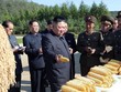 Nhà lãnh đạo Triều Tiên Kim Jong-un thị sát một nông trại thuộc đơn vị 810 của quân đội nhân dân Triều Tiên. (Ảnh: AFP/TTXVN)
