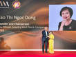 Bà Cao Thị Ngọc Dung, Chủ tịch HĐQT PNJ được vinh danh là một trong 40 biểu tượng xuất sắc nhất (Extraordinary 40) ngành kim hoàn thế giới. Ảnh: Hoài Anh