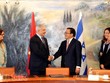 Phó Thủ tướng Hoàng Trung Hải và Thủ tướng Israel Benjamin Netanyahu. (Ảnh: Chinhphu.vn)