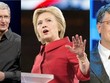 Tim Cook (trái) và Bill Gates (phải) có thể làm Phó Tổng thống nếu bà Hillary Clinton (giữa) lên lãnh đạo nước Mỹ.