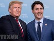 Thủ tướng Canada Justin Trudeau (phải) và Tổng thống Mỹ Donald Trump tại cuộc gặp ở Quebec (Canada) ngày 8/6. (Ảnh: AFP/TTXVN).