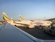 Máy bay Boeing 737 của Ethiopian Airlines tại Sân bay Quốc tế Bole. Ảnh: AP.