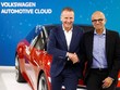 CEO Herbert Volkswagen Diess (trasi0 và CEO Microsoft Satya Nadella. (Ảnh: Reuters).
