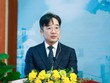 Ông Cha Ji Ho, Phó Tổng giám đốc phụ trách Trung tâm Mua hàng, Samsung Việt Nam chia sẻ tại toạ đàm. Ảnh Đức Thanh