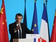 Tổng thống Pháp Macron hôm qua phát biểu tại Cung Đại Minh ở Tây An. Ảnh: AFP.