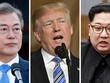Tổng thống Hàn Quốc Moon Jae-in, Tổng thống Mỹ Donald Trump và lãnh đạo Triều Tiên Kim Jong-un. Ảnh: CNN. 