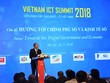 Thủ tướng Nguyễn Xuân Phúc phát biểu chỉ đạo tại Diễn đàn Vietnam ICT Summit 2018.