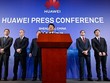Huawei họp báo tại Thâm Quyến ngày 7/3. Ảnh: AFP.