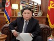 Nhà lãnh đạo Triều Tiên Kim Jong-un trong bài phát biểu chào mừng năm 2019 (Ảnh: KCNA)