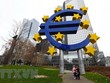 Biểu tượng đồng euro. (Ảnh: THX/TTXVN).