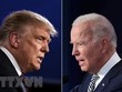 Ứng viên tranh cử Tổng thống của đảng Dân chủ Joe Biden (phải) và Tổng thống đương nhiệm Donald Trump trong cuộc tranh luận trực tiếp đầu tiên ở Cleveland, Ohio, ngày 29/9. (Ảnh: AFP/TTXVN).