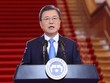 Tổng thống Hàn Quốc Moon Jae-in phát biểu chào Năm mới tại Nhà Xanh ở Seoul ngày 11/1. (Ảnh: Yonhap).