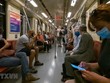Người dân đeo khẩu trang phòng lây nhiễm COVID-19 trên tàu điện ngầm ở Budapest, Hungary. (Ảnh: THX/TTXVN).