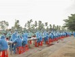 Bình Dương huy động 600 đội lấy mẫu xét nghiệm, trong đó hơn 3.000 thanh niên tình nguyện trong tỉnh tham gia. (Ảnh: TTXVN phát).