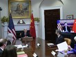 Hội nghị thượng đỉnh trực tuyến Mỹ - Trung giữa Tổng thống Joe Biden và Chủ tịch Tập Cận Bình. Ảnh AP.