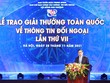 Thủ tướng Chính phủ Phạm Minh Chính phát biểu tại Lễ trao Giải thưởng toàn quốc về thông tin đối ngoại lần thứ VII. (Ảnh: Chí Cường).