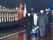 Lễ đón Chủ tịch nước Nguyễn Xuân Phúc và Phu nhân cùng đoàn đại biểu cấp cao Việt Nam tại sân bay Vnukovo, Liên bang Nga. (Ảnh: Thống Nhất/TTXVN).
