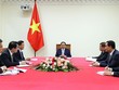 Thủ tướng Phạm Minh Chính trao đổi các biện pháp tăng cường quan hệ Đối tác chiến lược Việt Nam - Pháp, nhất là trong lĩnh vực hợp tác kinh tế, thương mại, đầu tư. (Ảnh: Nhật Bắc).