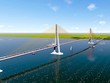Phối cảnh Dự án cầu Đại Ngãi nối 2 tỉnh Trà Vinh - Sóc Trăng.