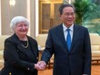 Thủ tướng Trung Quốc Lý Cường tiếp Bộ trưởng Tài chính Mỹ Janet Yellen tại Đại lễ đường Nhân dân ở Bắc Kinh. (Ảnh: AFP)