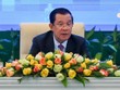 Thủ tướng Campuchia Samdech Techo Hun Sen trong một cuộc họp báo tại Phnom Penh. (Ảnh: AFP/TTXVN).