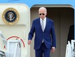 Tổng thống Hoa Kỳ Joe Biden tới Sân bay Quốc tế Nội Bài. (Ảnh: An Đăng/TTXVN).