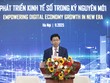 Ông Phạm Văn Hoành, Tổng Biên tập Báo Tài chính - Đầu tư, phát biểu tại Hội thảo "Phát triển kinh tế số trong kỷ nguyên mới". Ảnh: Chí Cường