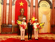 Chủ tịch nước Trương Tấn Sang trao Quyết định thăng cấp hàm Thượng tướng cho đồng chí Nguyễn Văn Thành và đồng chí Phạm Dũng