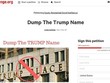 Thư kiến nghị trực tuyến có tên "Xóa tên Trump" của cư dân tòa nhà. Ảnh: Change.org