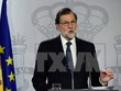 Thủ tướng Tây Ban Nha Mariano Rajoy phát biểu với báo giới tại Madrid. (Nguồn: AFP/TTXVN)