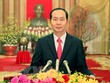 Chủ tịch nước Trần Đại Quang chúc Tết đồng bào, chiến sĩ cả nước và kiều bào Việt Nam ở nước ngoài. (Ảnh: Nhan Sáng/TTXVN)