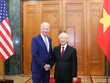 Tổng Bí thư Nguyễn Phú Trọng và Tổng thống Hoa Kỳ Joe Biden chụp ảnh chung trước hội đàm (Ảnh: TTXVN).