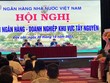 Bà Hà Thu Giang, Vụ trưởng Vụ Tín dụng các ngành kinh tế, NHNN phát biểu tại Hội nghị.