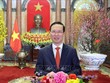 Chủ tịch nước Võ Văn Thưởng chúc mừng Năm Mới Giáp Thìn 2024 vào thời khắc Giao thừa - Ảnh: TTXVN